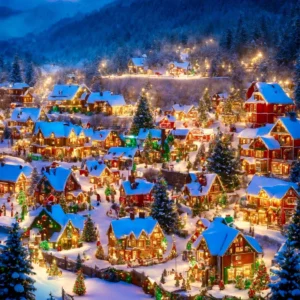 Nature, Village royalty-free stock illustration Christmas picture
